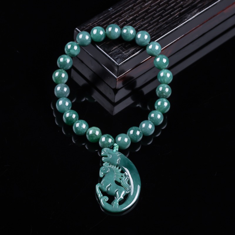 Jewelry & Watches Sp Z Oo Opinie - Natural Jadeite Blue Water Zodiac Horse