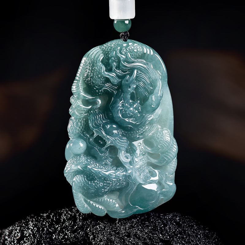 Jewelry & Watches Sp Z Oo Opinie - Natural Burmese Jadeite Dragon Pendant Necklace