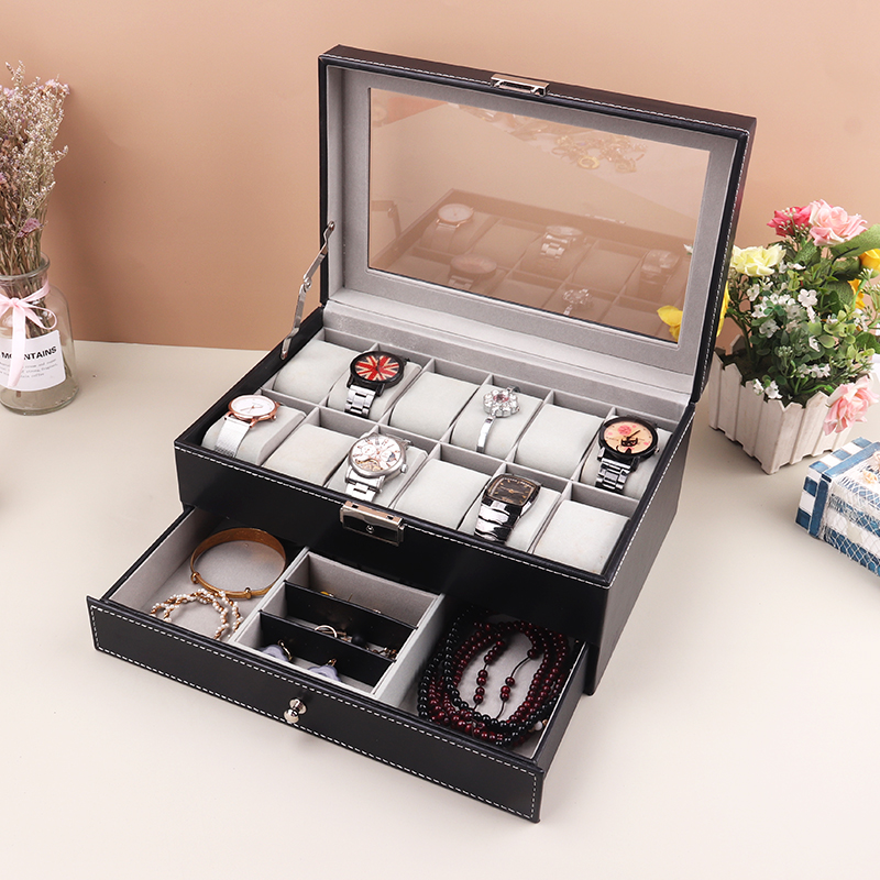Best Jewelry Watches - 12 Grids Watch Box PU Leather