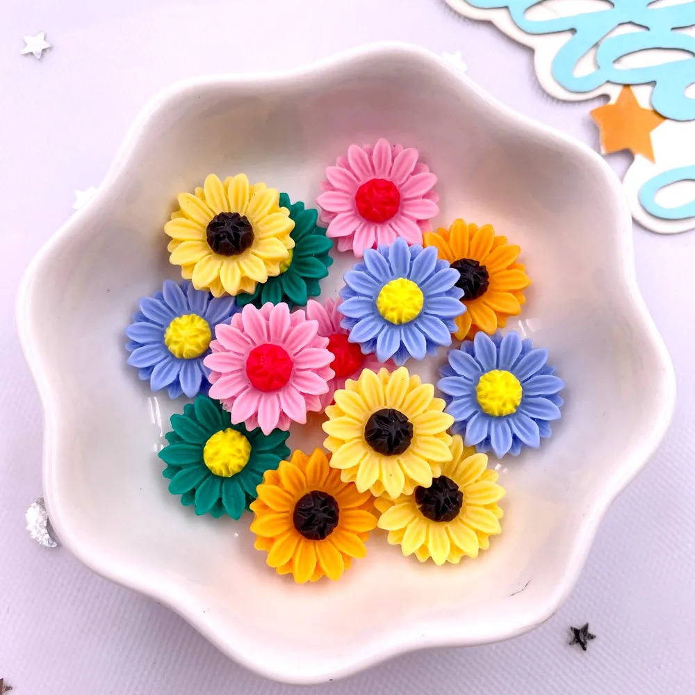 Paradise Jewelry & Watches Llc Miami Reviews - 30Pcs Resin Colorful 15mm Sunflower Flatback