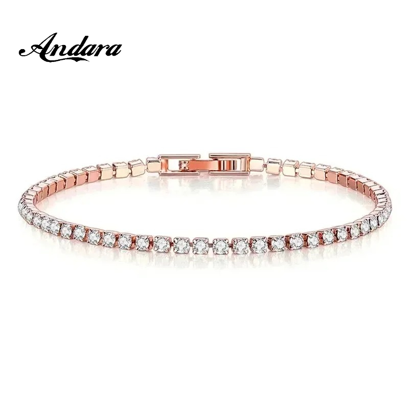 925 Sterling Silver Rose Gold  - Tennis Bracelet Cubic ulasan dan harga