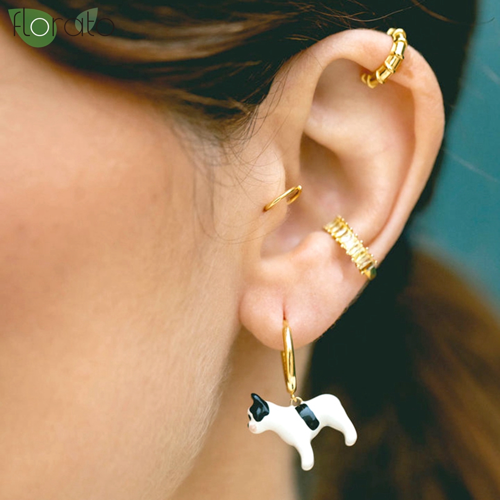 1Pcs 18k Gold Plated Zircon Ea - Ear Cuff No Piercing ulasan dan harga