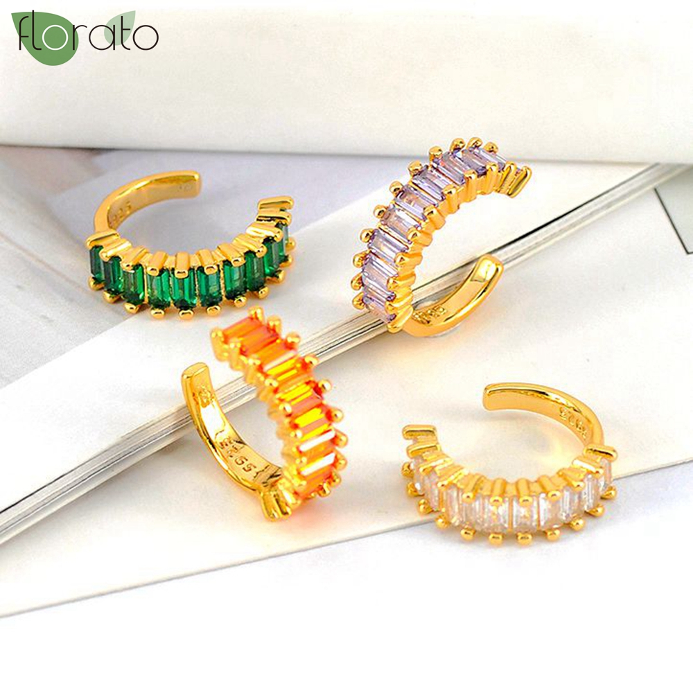 1Pcs 18k Gold Plated Zircon Ea - Ear Cuff No Piercing ulasan dan harga