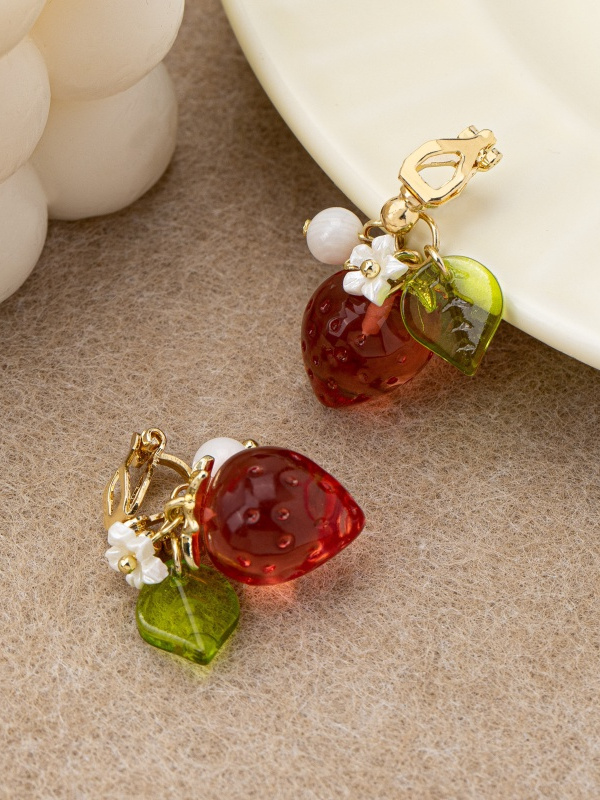 Cute Stberry Fruit Ear Cuffs f - Ear Cuff No Piercing ulasan dan harga