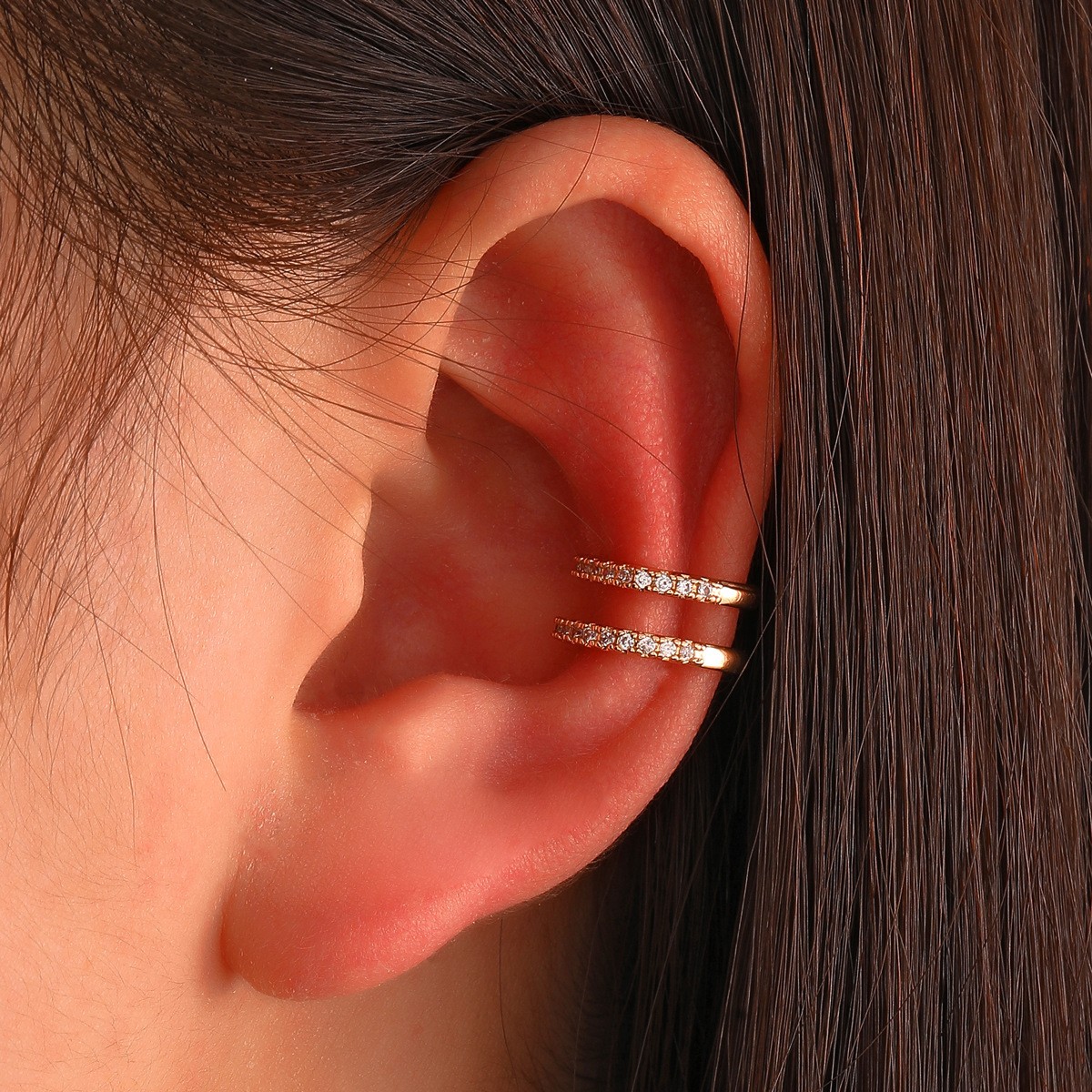 Korean Crystal Ear Clip Earrin - Ear Cuff No Piercing ulasan dan harga