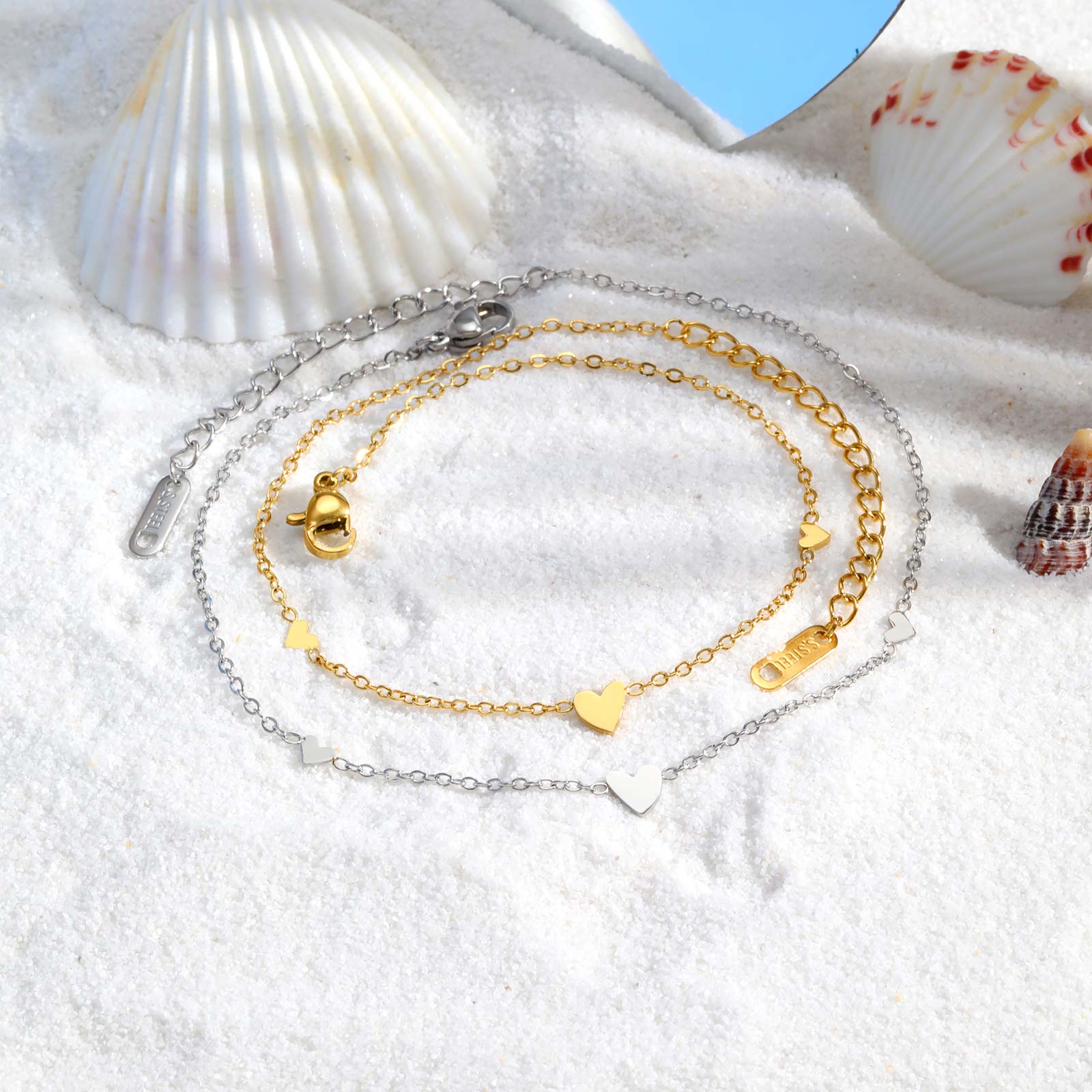 Stainless Steel Heart Anklets  - Jc Jewelry & Watches Reviews ulasan dan harga
