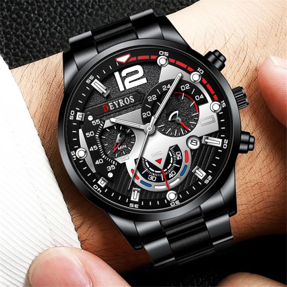 3pcs/set Fashion Men's Watch B - Best Jewelry Watches ulasan dan harga