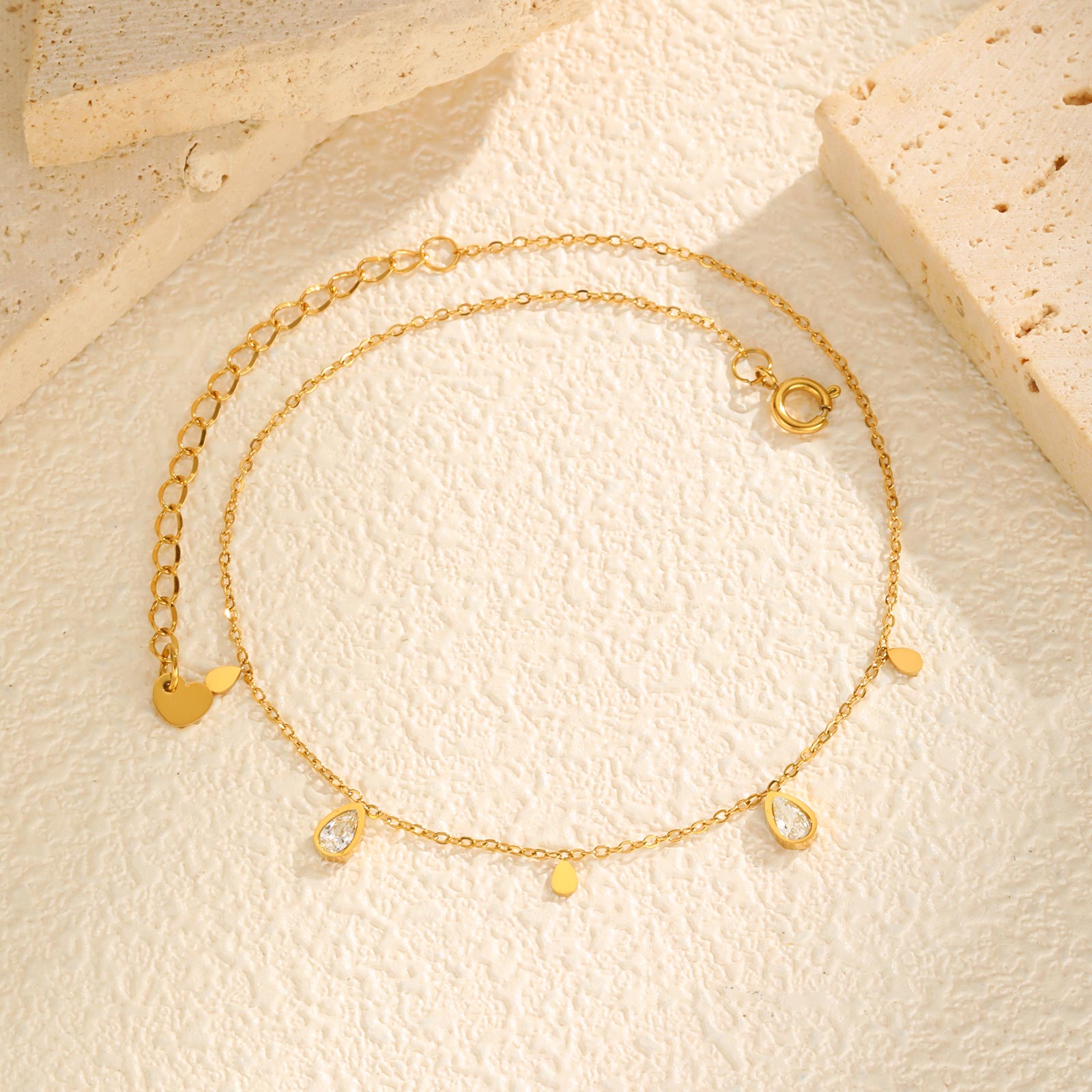 Dainty Water Drop Zircon Ankle - Jc Jewelry & Watches Reviews ulasan dan harga