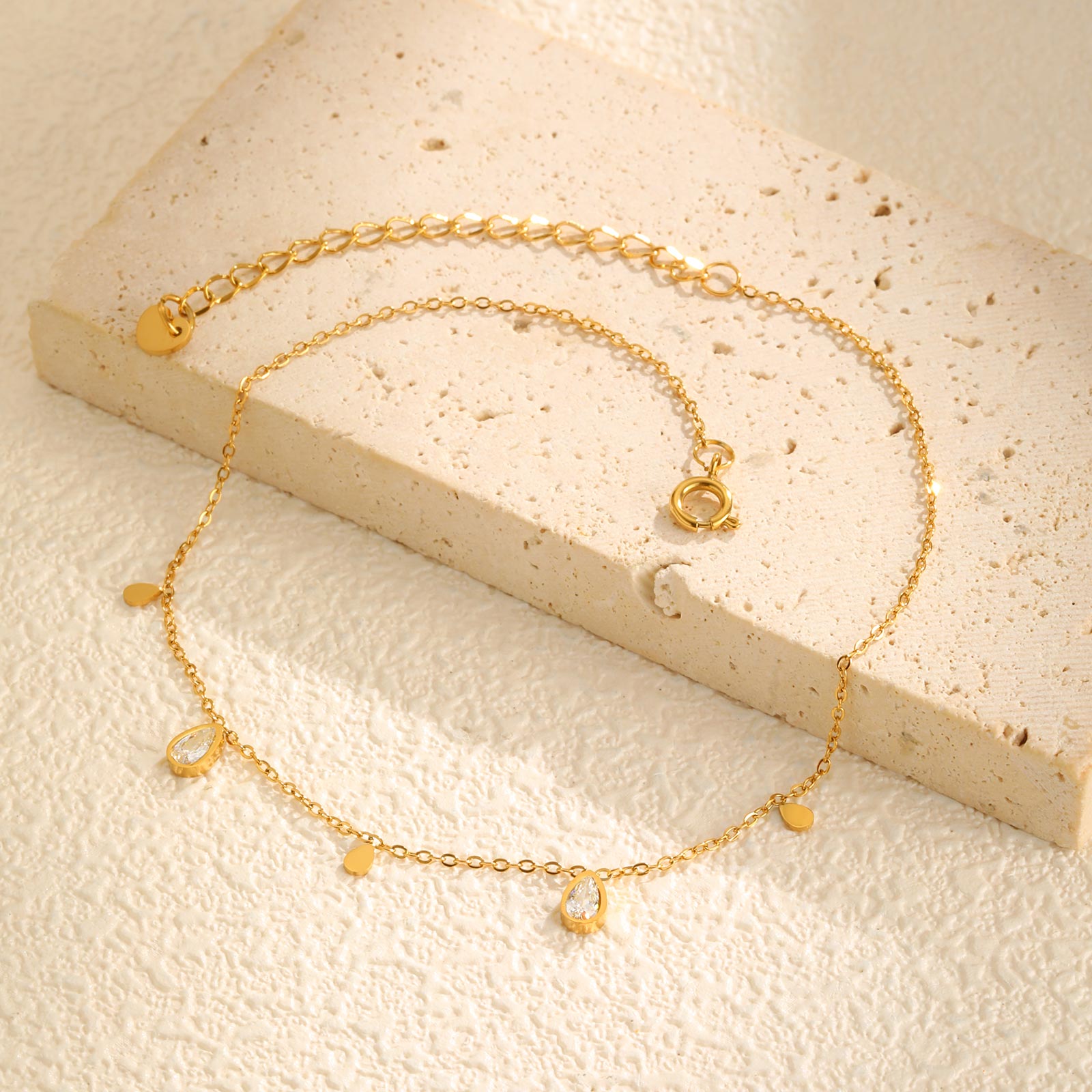 Dainty Water Drop Zircon Ankle - Jc Jewelry & Watches Reviews ulasan dan harga