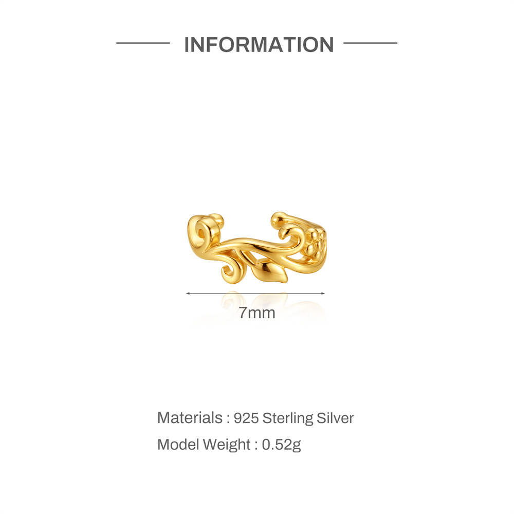 Aide 925 Sterling Silver Gold  - Ear Cuff No Piercing ulasan dan harga