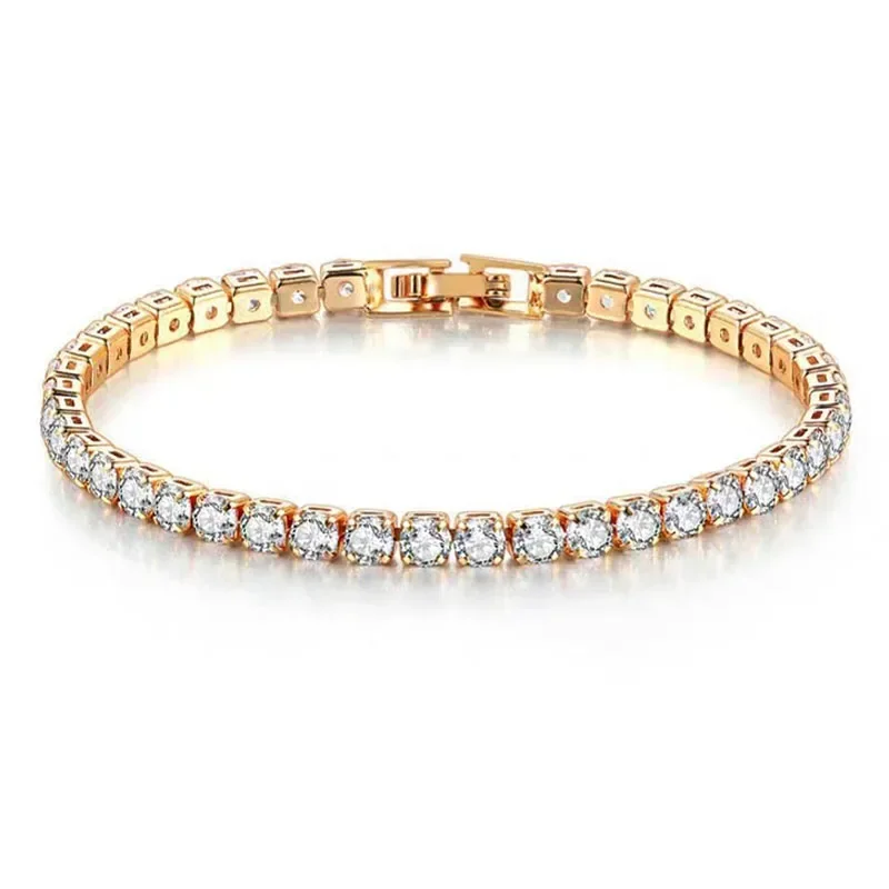 Hip hop 925 sterling silver cu - Tennis Bracelet Cubic ulasan dan harga