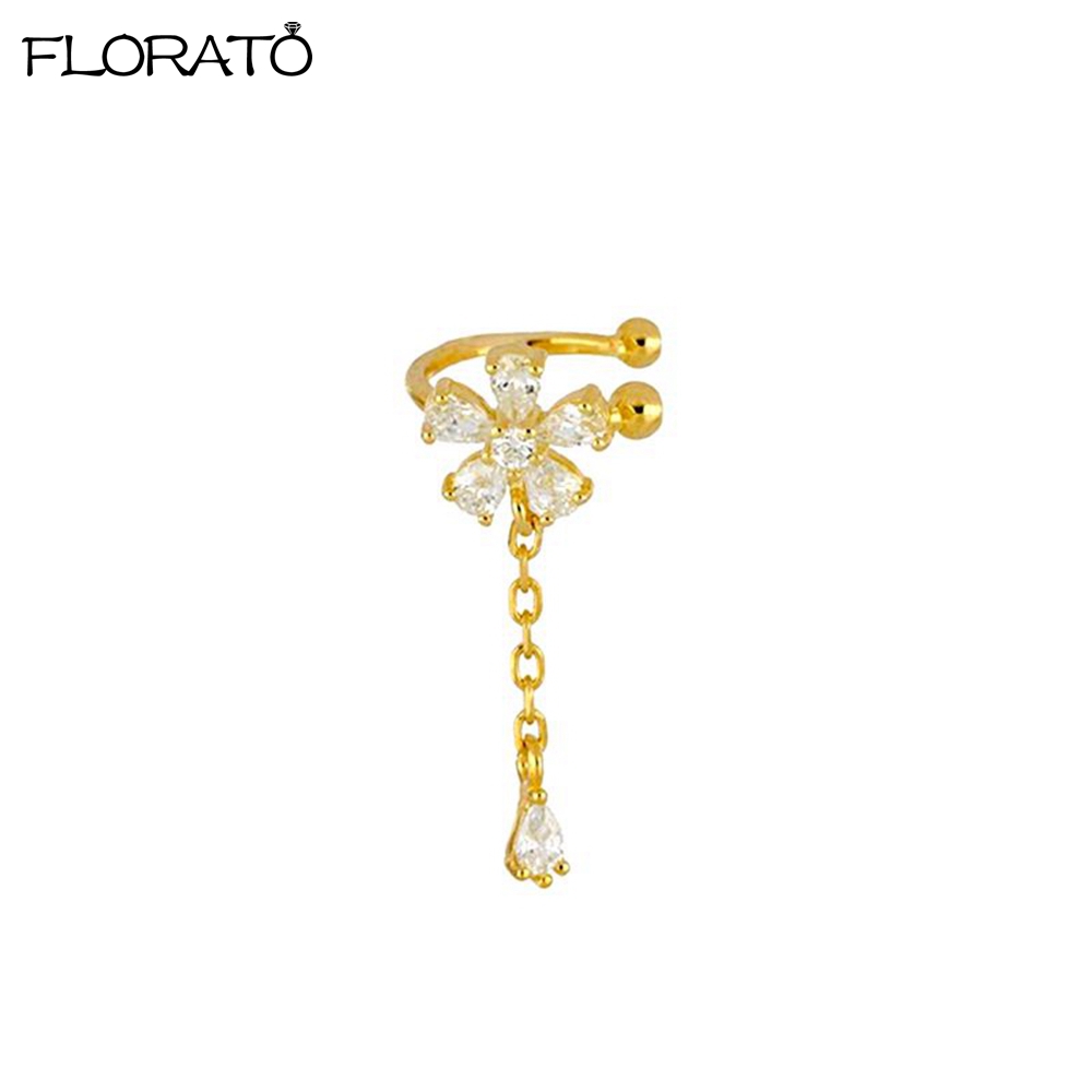 1PCS 18K Gold Earings Clip on  - Ear Cuff No Piercing ulasan dan harga