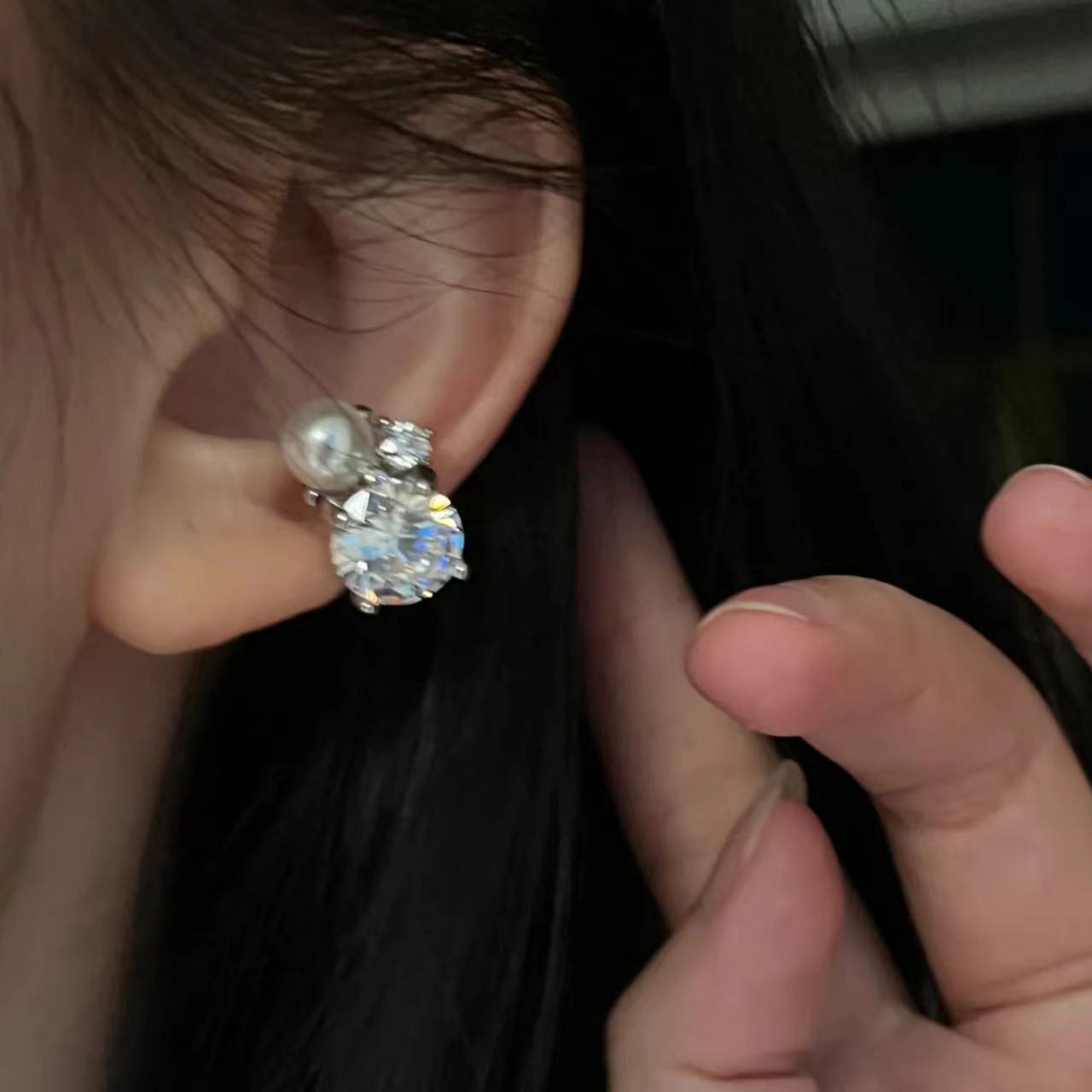 1Pcs Shiny Imitation Pearl Zir - Ear Cuff No Piercing ulasan dan harga