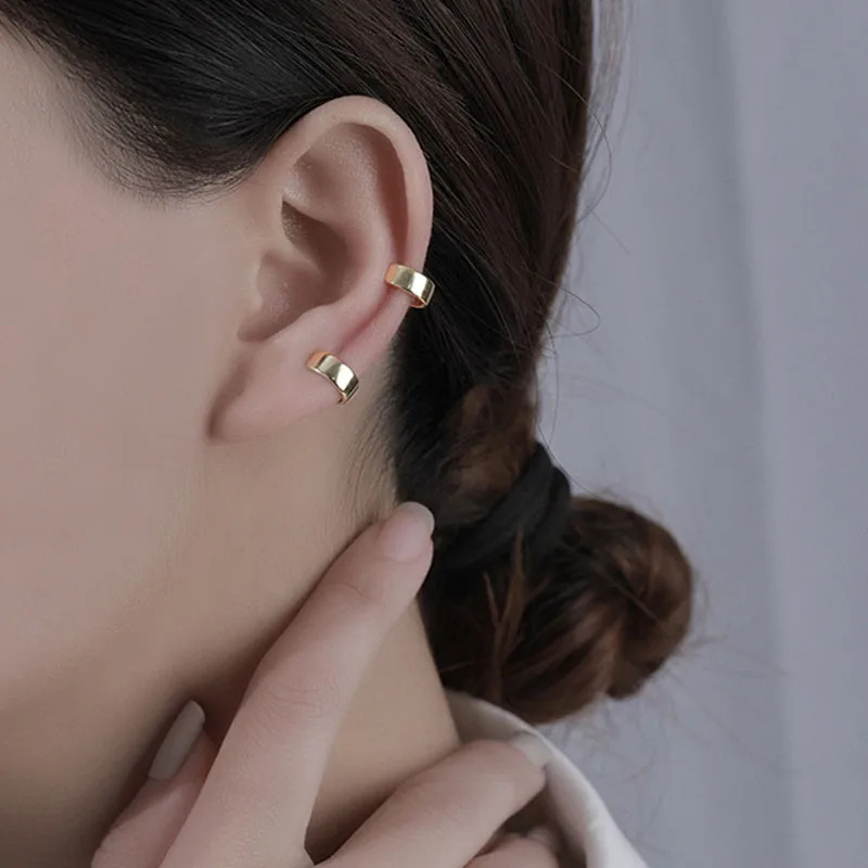925 Sterling Silver Wide Smoot - Ear Cuff No Piercing ulasan dan harga