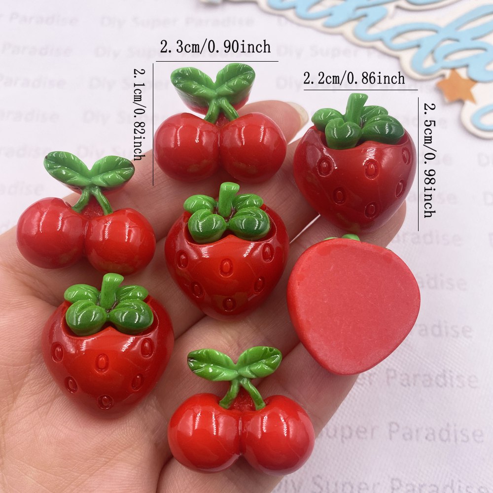 8PCS Resin Kawaii Colorful Red - Paradise Jewelry & Watches Llc Miami Reviews ulasan dan harga