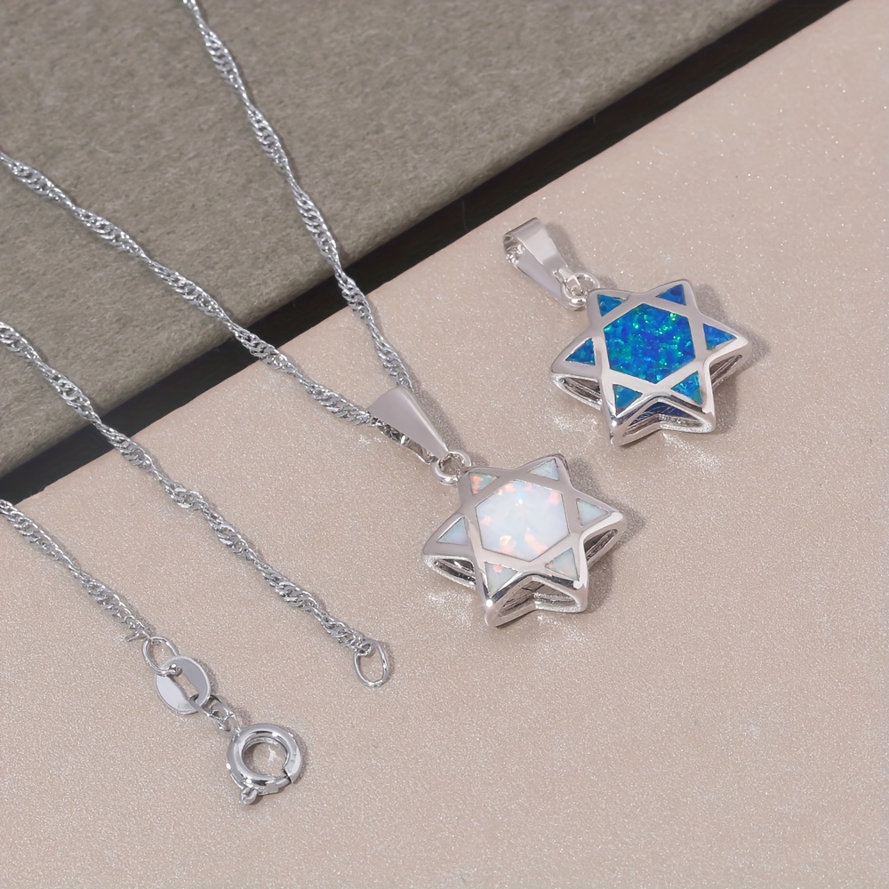 Star of David Opal Pendant Nec - Jewelry & Watches Sp Z Oo Opinie ulasan dan harga