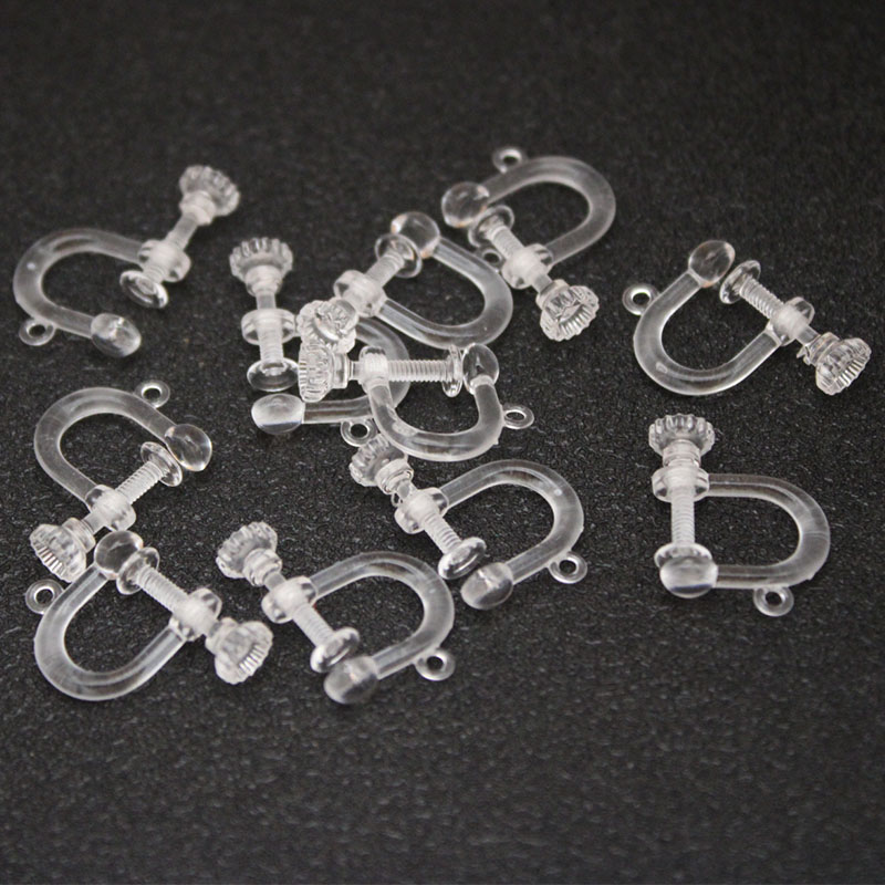 10Pcs Transparent Resins Screw - Ear Cuff No Piercing ulasan dan harga