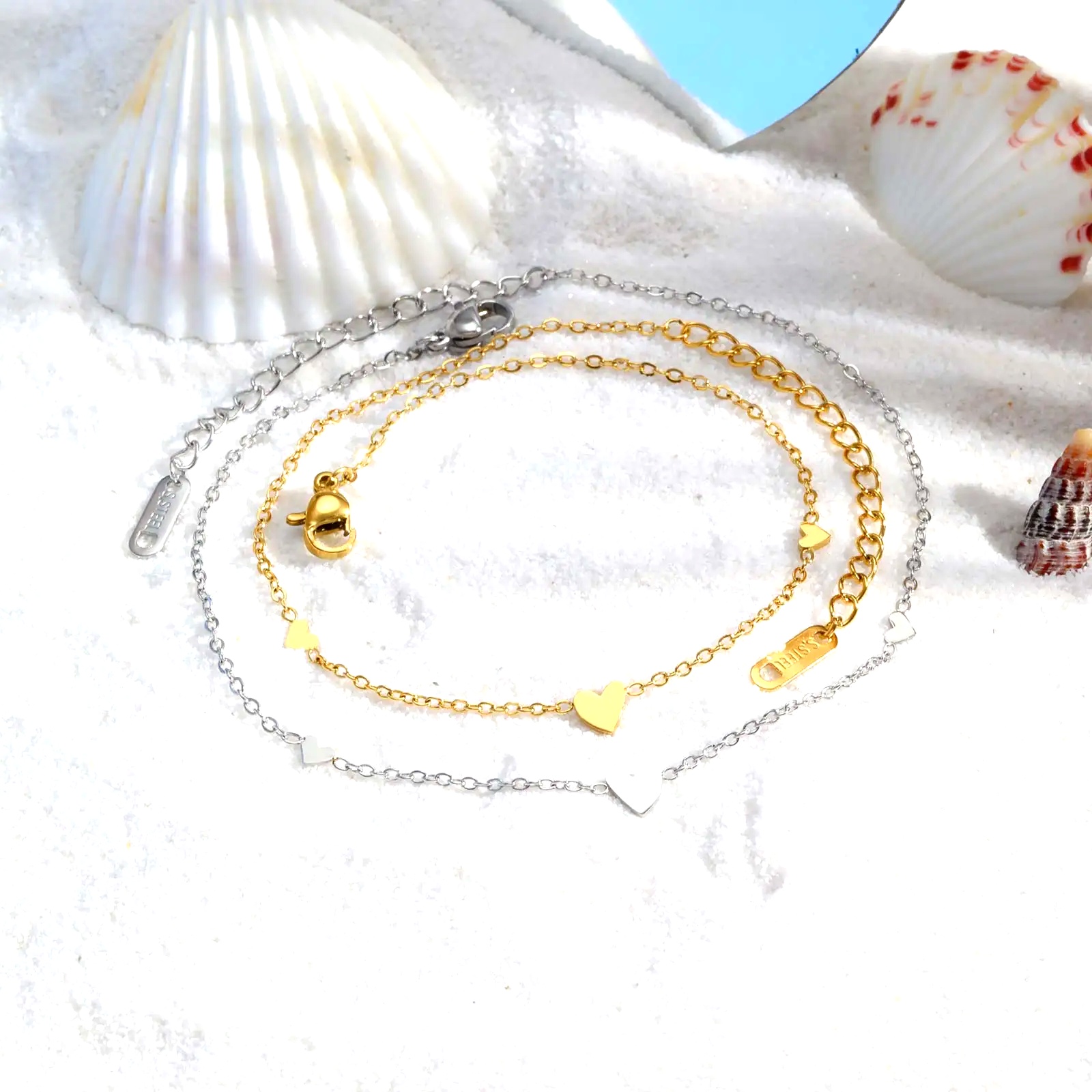 Stainless Steel Heart Anklets  - Jc Jewelry & Watches Reviews ulasan dan harga