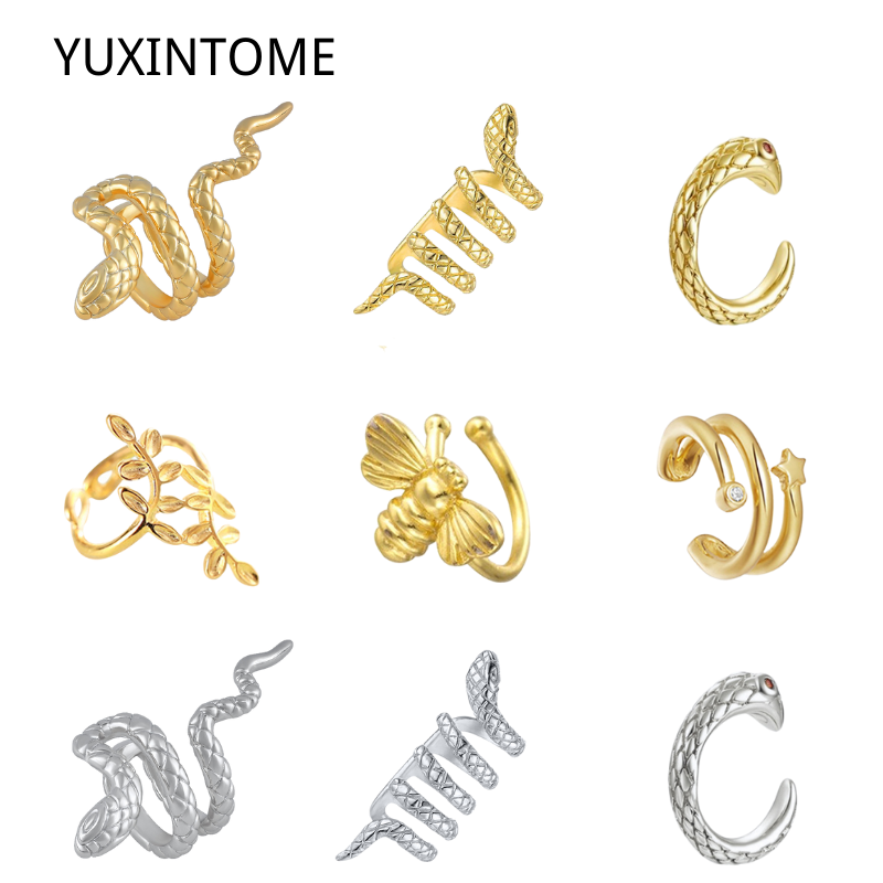 1PC Plated 24K Gold Vintage Cr - Ear Cuff No Piercing ulasan dan harga