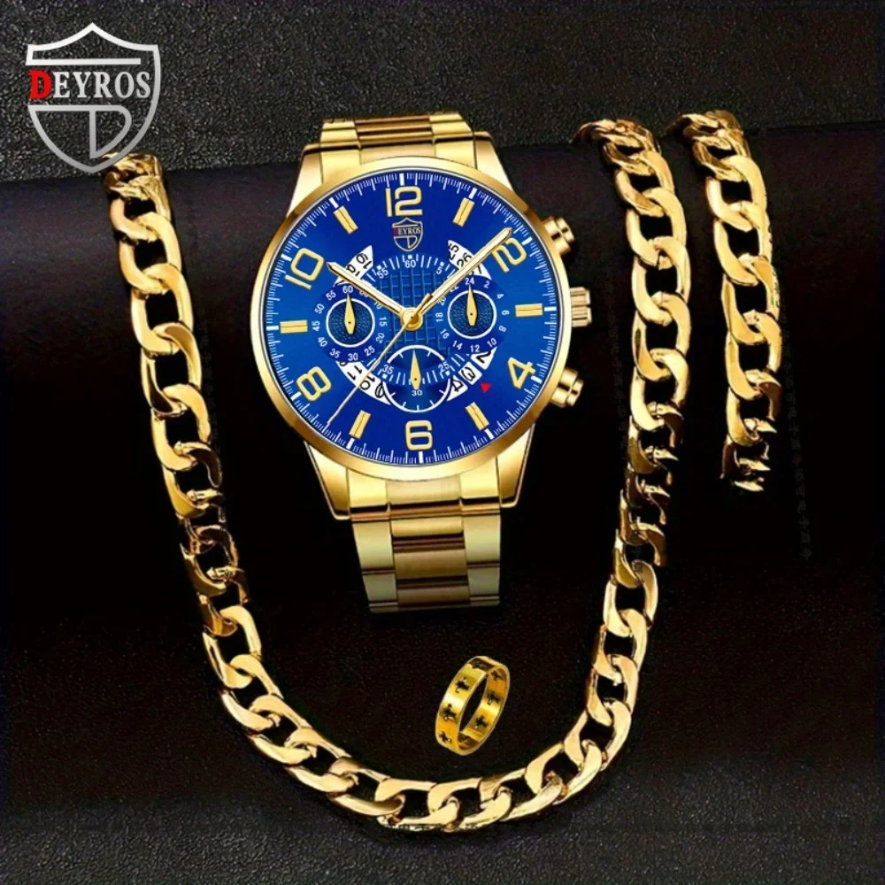 4pcs/set Men's Casual Watch Al - Best Jewelry Watches ulasan dan harga